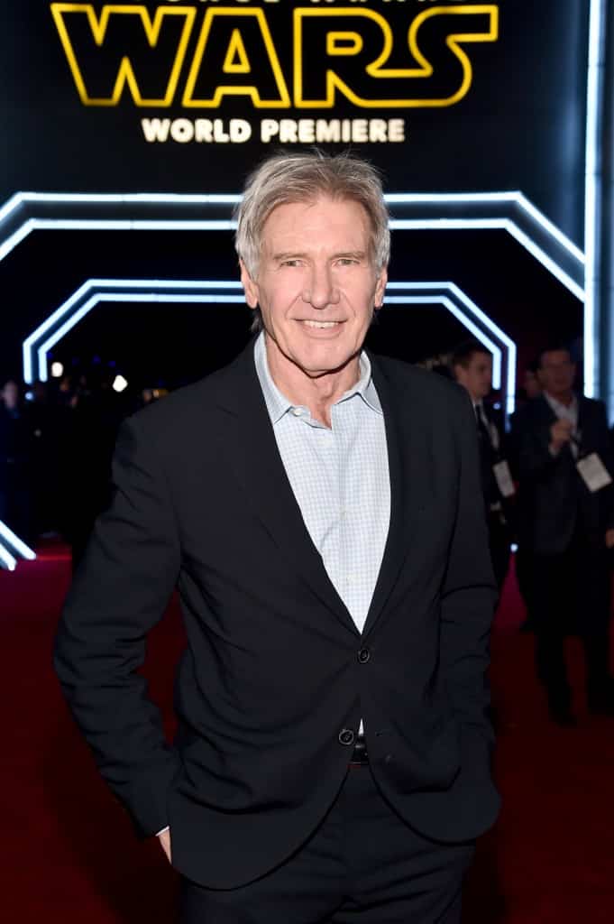 HOLLYWOOD, CA - DECEMBER 14: Actor Harrison Ford attends the World Premiere of ?Star Wars: The Force Awakens? at the Dolby, El Capitan, and TCL Theatres on December 14, 2015 in Hollywood, California. (Photo by Alberto E. Rodriguez/Getty Images for Disney) *** Local Caption *** Harrison Ford