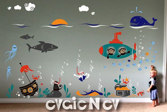Ocean Friends Wall Decals from Evgie