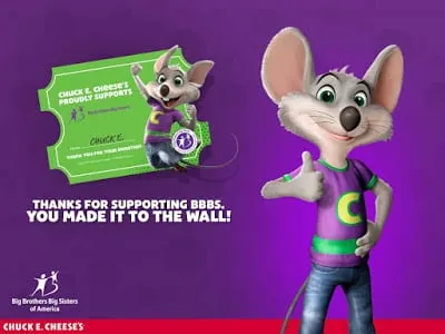 Chuck E. Cheese partners with Big Brothers Big Sisters