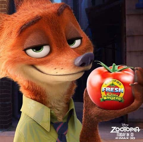 Zootopia 100% Rotten Tomatoes #Zootopia