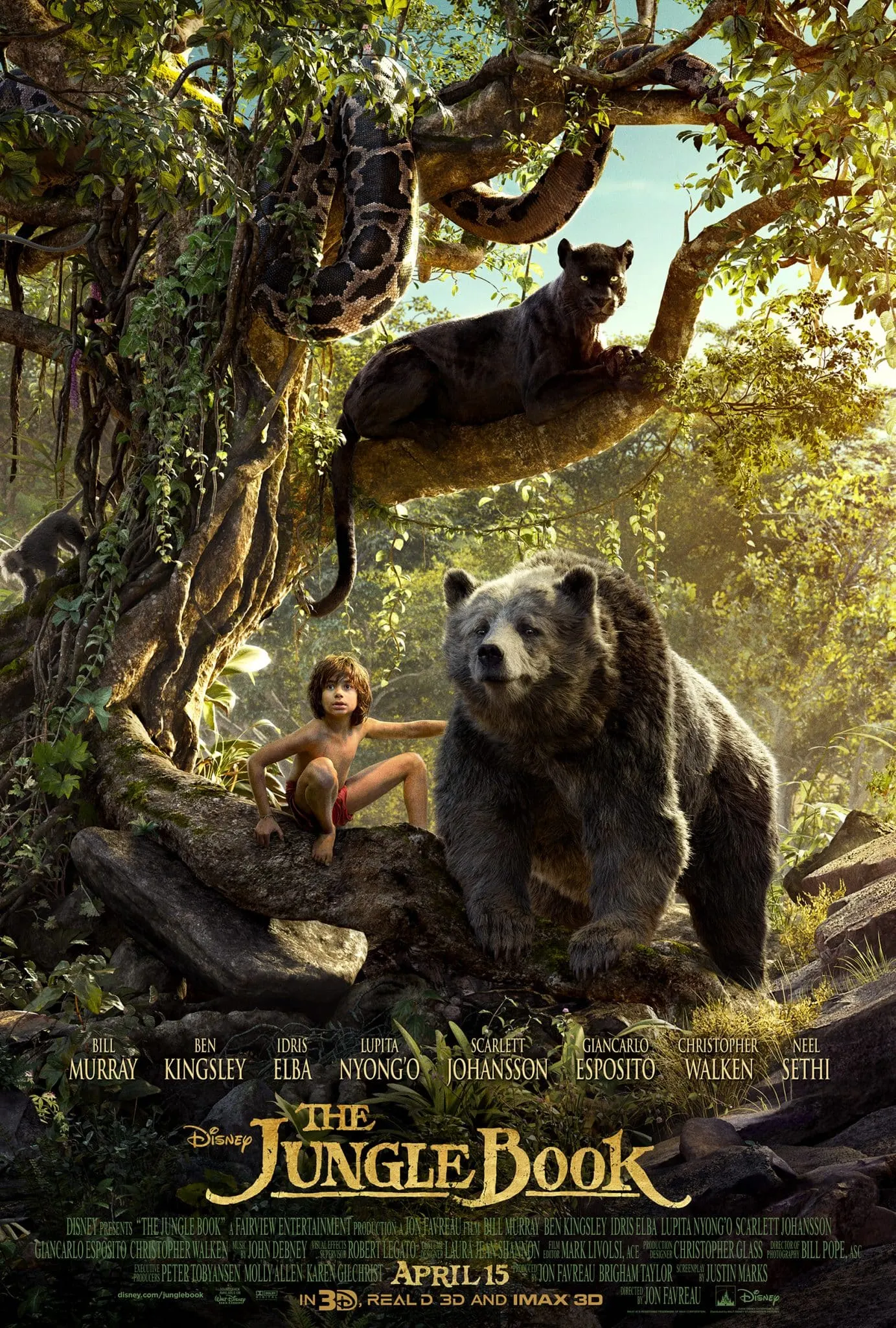 The Jungle Book in theaters TODAY (4/15)
