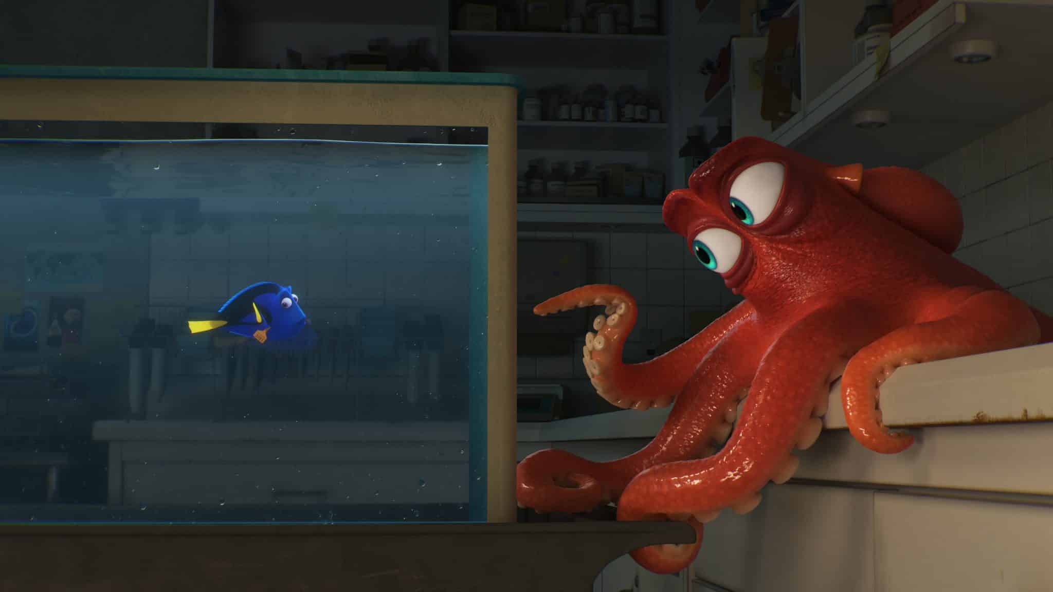 DO I KNOW YOU? -- In Disney?Pixar's "Finding Dory," everyone's favorite forgetful blue tang, Dory (voice of Ellen DeGeneres), encounters an array of new?and old?acquaintances, including a cantankerous octopus named Hank (voice of Ed O'Neill). Directed by Andrew Stanton (?Finding Nemo,? ?WALL?E?) and produced by Lindsey Collins (co-producer ?WALL?E?), ?Finding Dory? swims into theaters June 17, 2016.