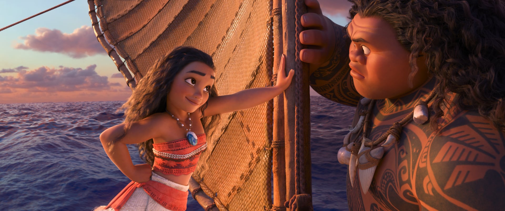 Tenacious teenager Moana (voice of Auliʻi Cravalho) recruits a demigod named Maui (voice of Dwayne Johnson) to help her become a master wayfinder and sail out on a daring mission to save her people. Directed by the renowned filmmaking team of Ron Clements and John Musker, produced by Osnat Shurer, and featuring music by Lin-Manuel Miranda, Mark Mancina and Opetaia Foa‘i, “Moana” sails into U.S. theaters on Nov. 23, 2016.  ©2016 Disney. All Rights Reserved.