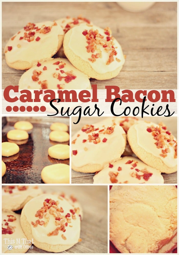 Caramel Bacon Bit Sugar Cookies #Cookies #Dessert #Bacon 