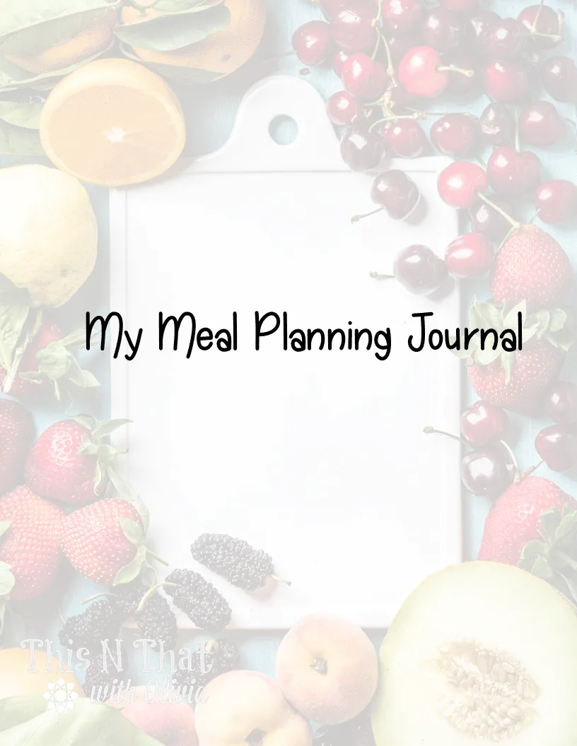 FREE Printable Meal Planning Journal #MealPlanning