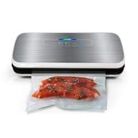 Vacuum Sealer By NutriChef | Automatic Vacuum Air Sealing System For Food Preservation w/ Starter Kit | Compact Design | Lab Tested | Dry & Moist Food Modes | Led Indicator Lights (Silver)