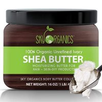 Organic Shea Butter By Sky Organics: Unrefined, Pure, Raw Ivory Shea Butter 16oz – Skin Nourishing, Moisturizing & Healing, For Dry Skin, Dusting Powders -For Skin Care, Hair Care & DIY Recipes