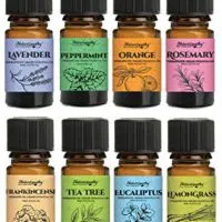 Naturopathy Essential Oils Gift Set, Top 8 Aromatherapy Oils 100% Pure & Therapeutic grade - Sampler Kit (Lavender, Frankincense, Peppermint, Lemongrass, Orange, Tea Tree, Eucalyptus & Rosemary)