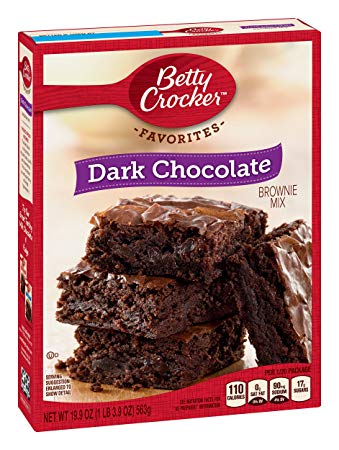 Betty Crocker Baking Mix, Dark Chocolate Brownie Mix, Family Size, 19.9 Oz Box