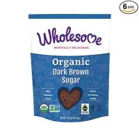 Wholesome Organic Dark Brown Sugar, Fair Trade, Non GMO, 1.5 LB (Pack of 6)