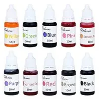 Ktdorns Soap Making Set - 10 Liquid Colors for Soap coloring, Sunset Yellow,Purple Sunset Red Pink Yellow Blue Brown Black Green and Red,0.35-Ounce Each Color