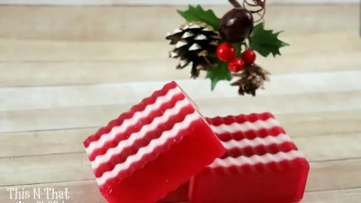Homemade Layered Candy Cane Soaps
