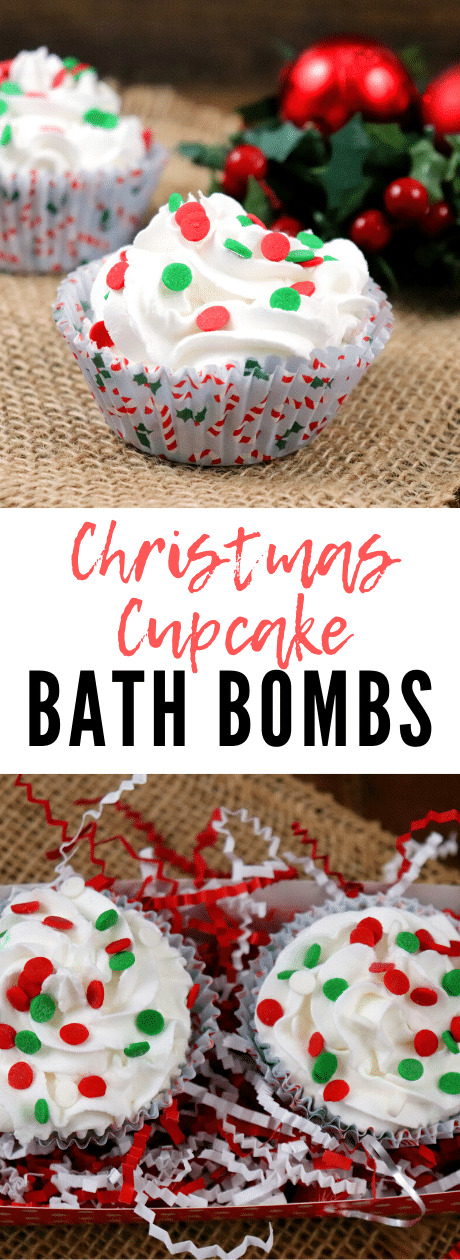 Christmas Cupcake Bath Bombs with Soap Frosting
