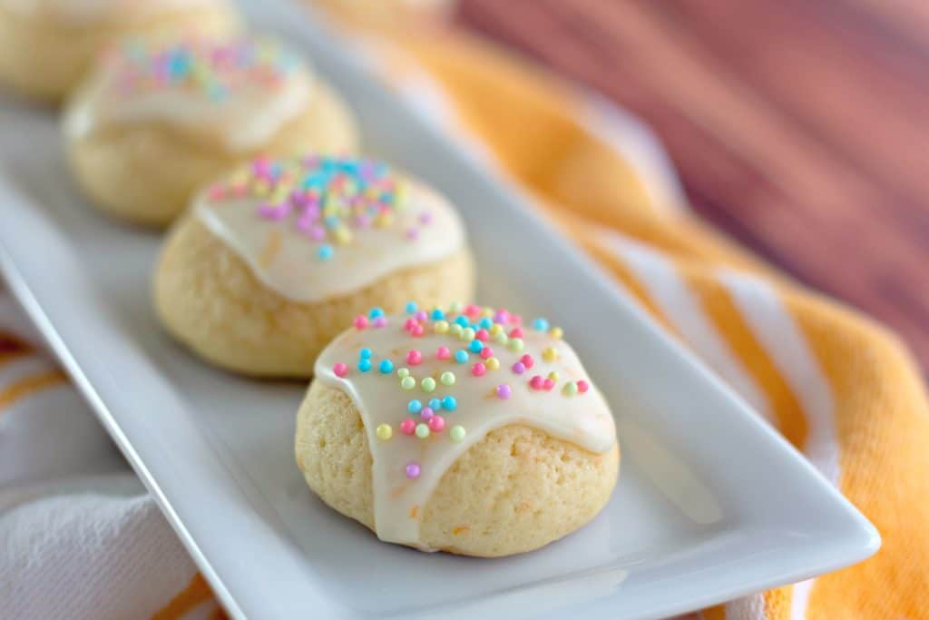 Sprinkle Cookies - with orange zest, homemade glaze and sprinkles. 